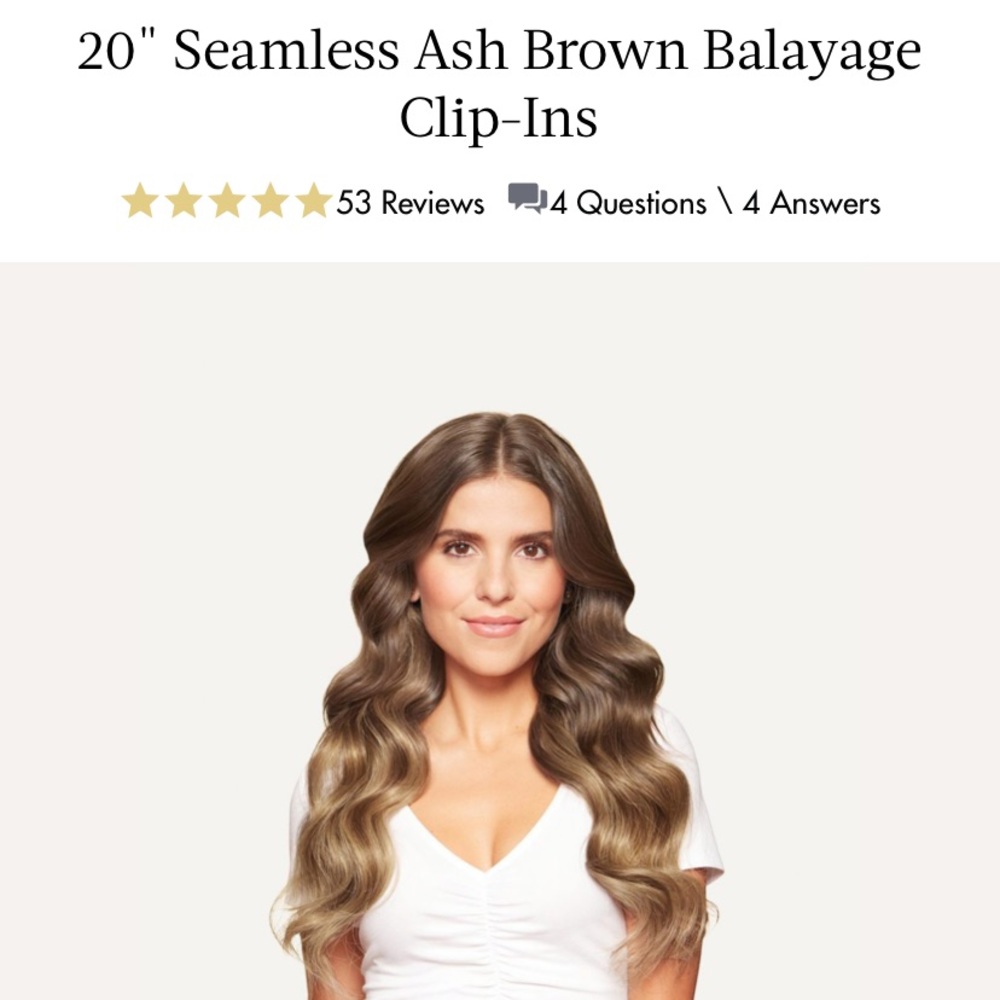 20in classic ash brown balayage clip ins (160g)
